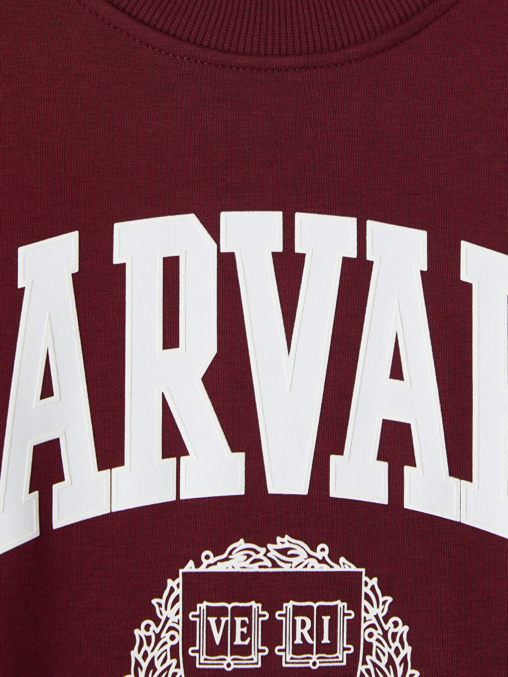 Bordo Harvard Baskılı Kadın Kalın Sweatshirt-1