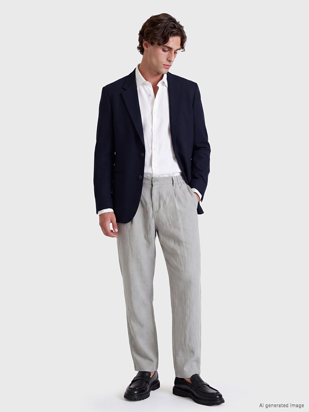 Lacivert Regular Fit Erkek Blazer Ceket