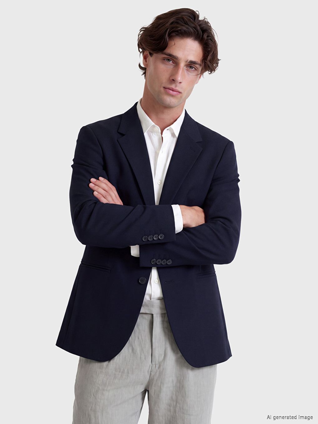 Lacivert Regular Fit Erkek Blazer Ceket-1
