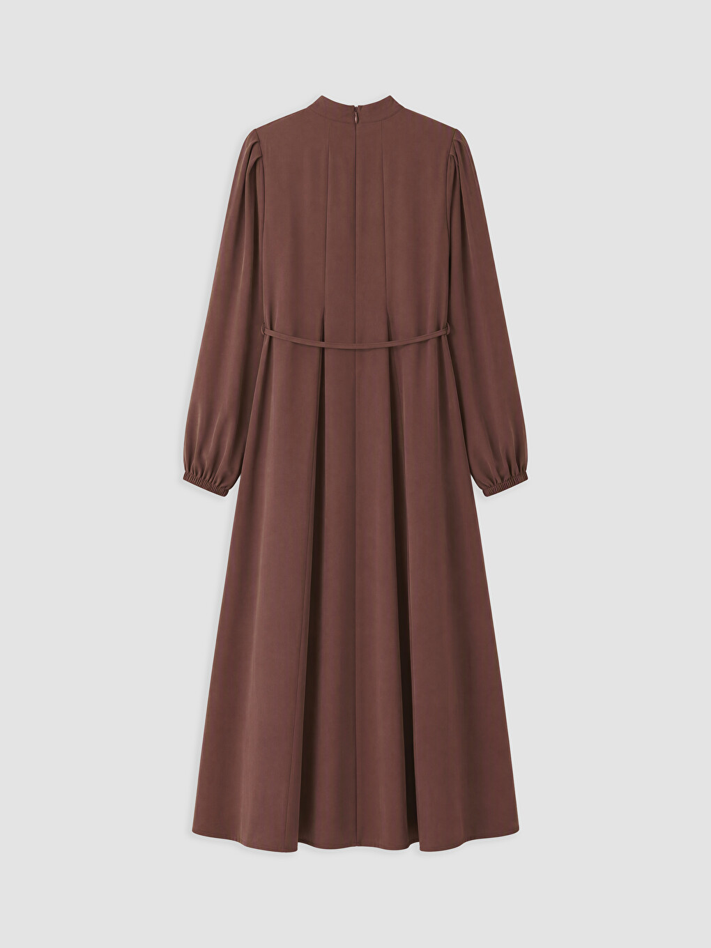 Mock Neck Sashed Modal Blended Dress-1