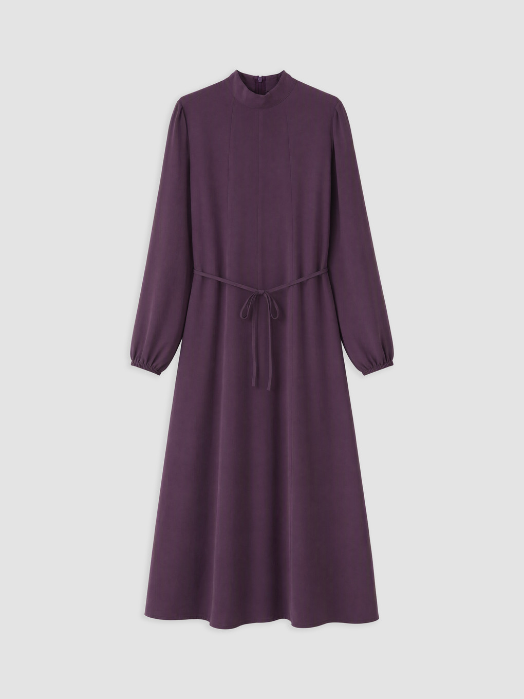 Mock Neck Sashed Modal Blended Dress