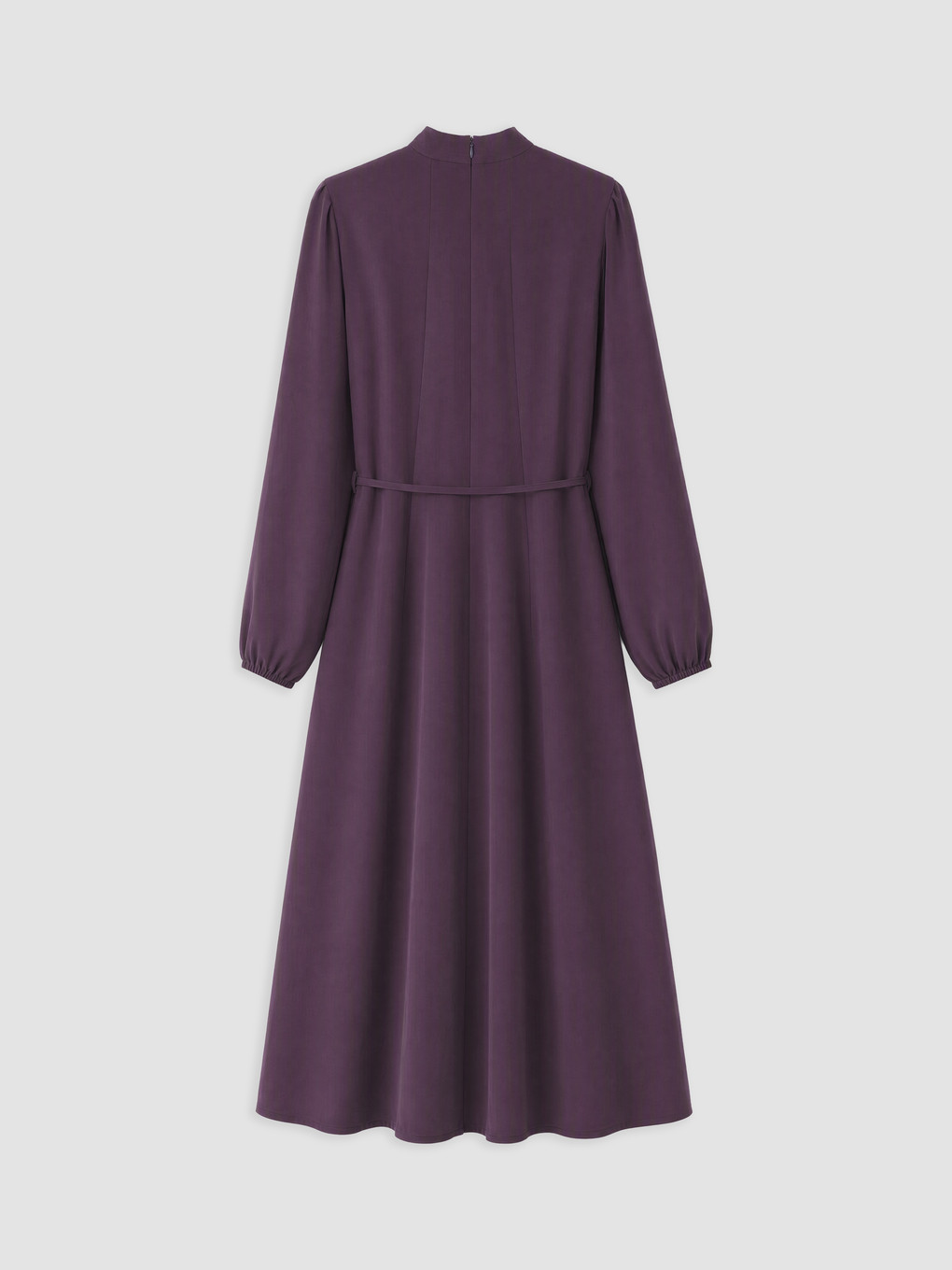 Mock Neck Sashed Modal Blended Dress-1