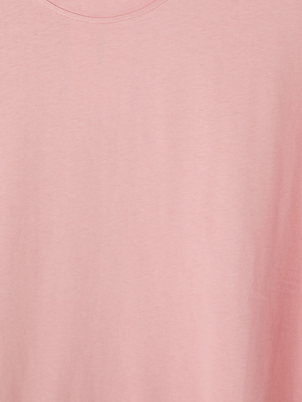 Pembe Bisiklet Yaka Erkek Penye Tişört-1