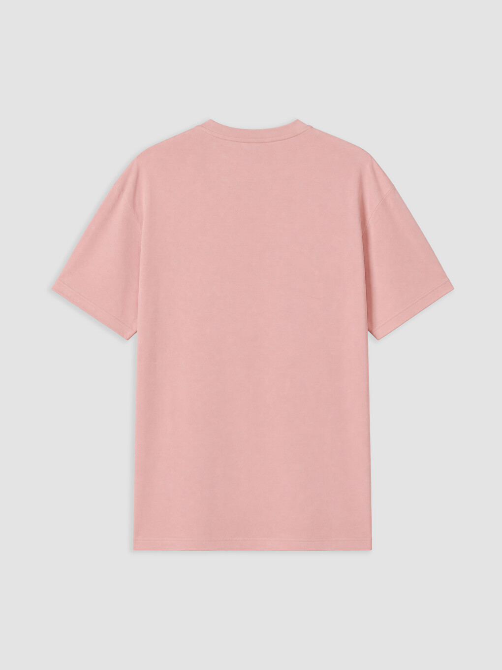 Pembe Bisiklet Yaka Erkek Penye Tişört-2