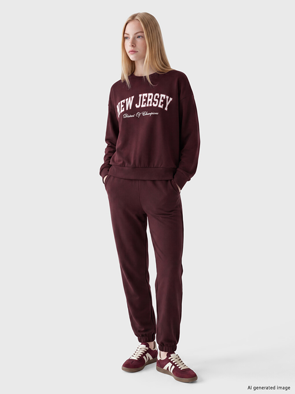 Bordo Soft Touch Kadın Jogger Eşofman Altı