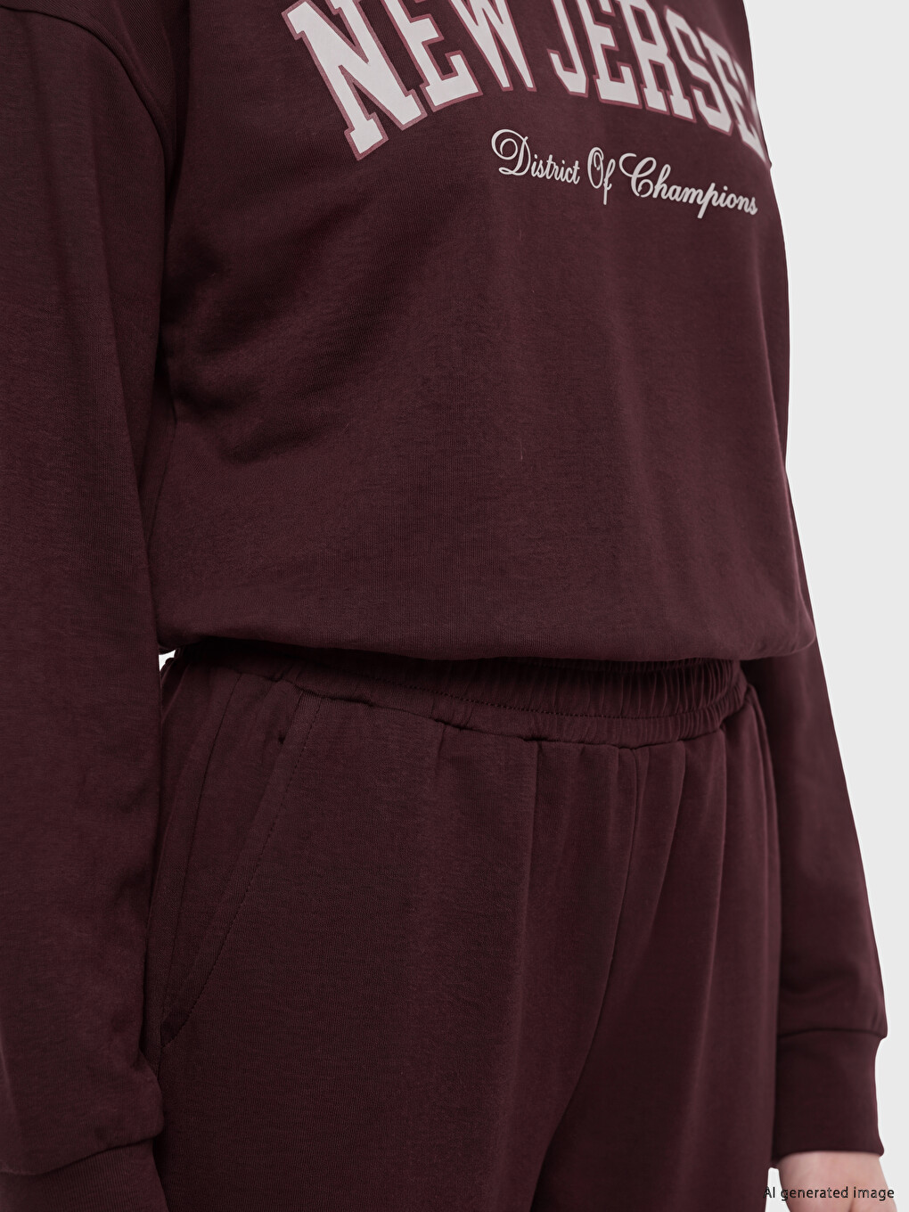 Bordo Soft Touch Kadın Jogger Eşofman Altı-2