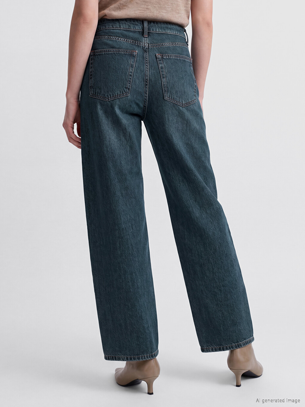 İndigo Baggy Fit Kadın Jean Pantolon-3