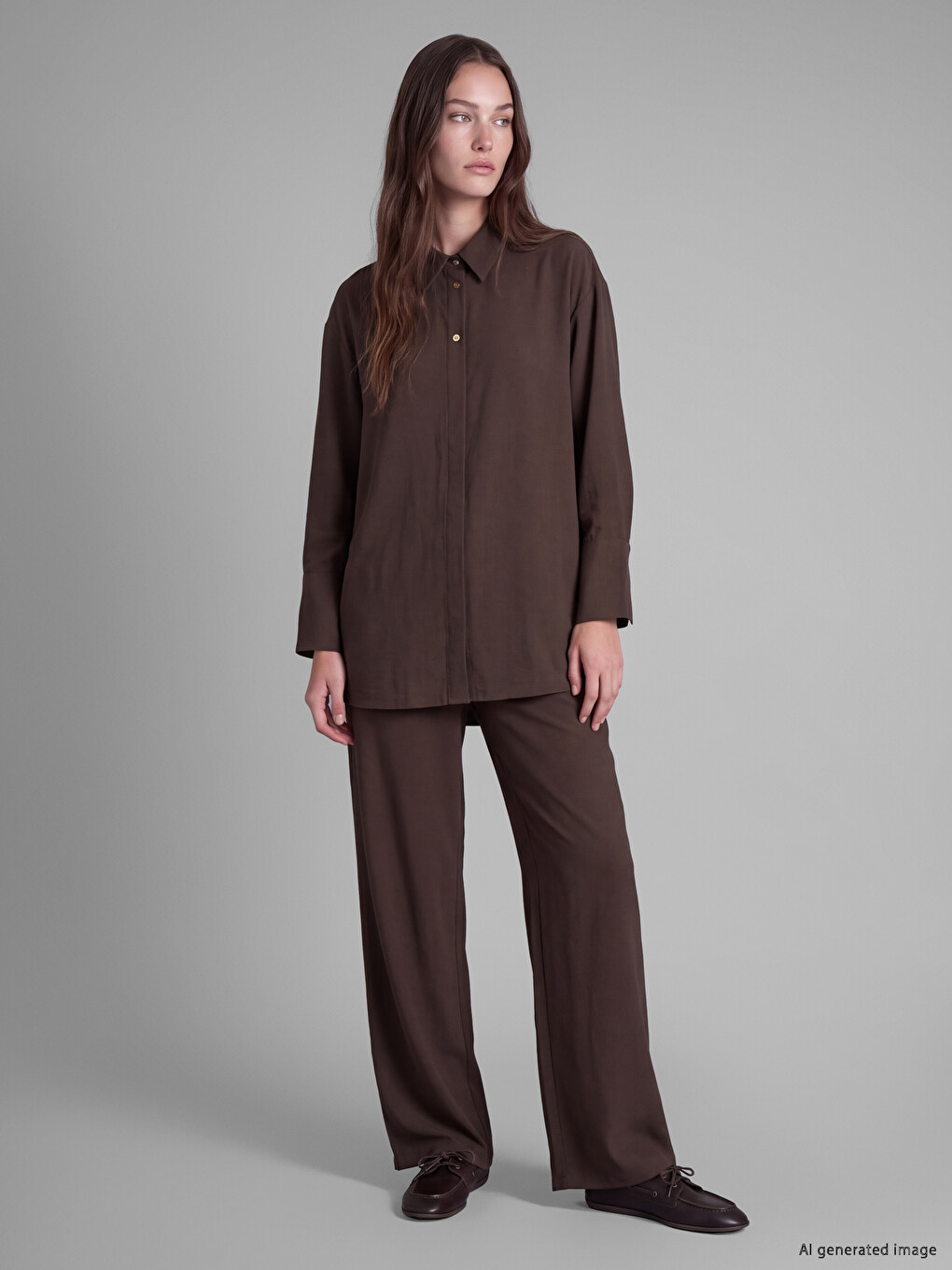 Elastic Waist Wide Leg Women's Trousers