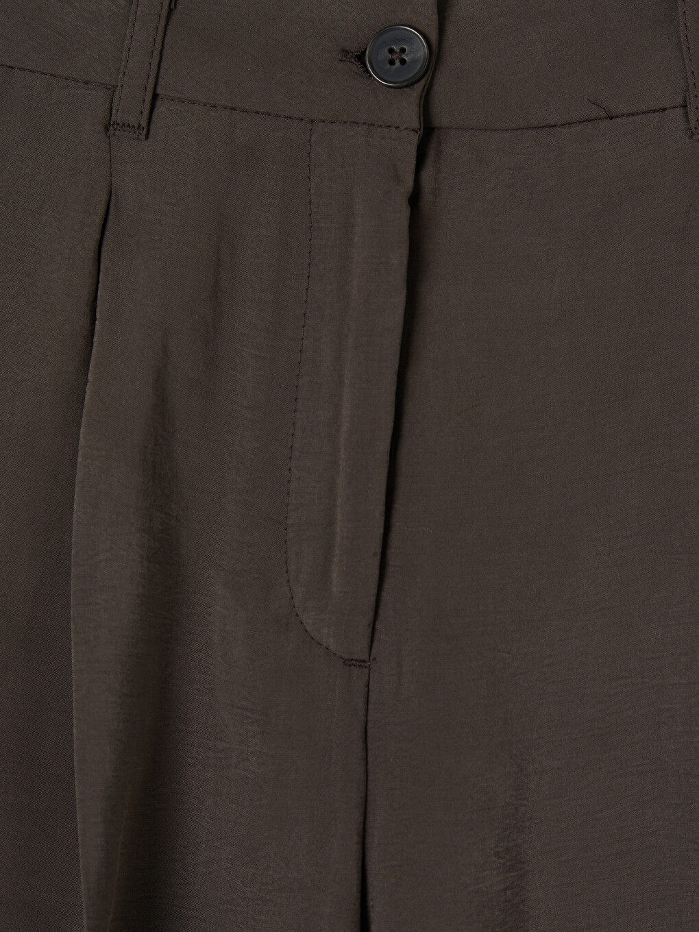 Kahverengi Regular Fit Modal Karışımlı Kadın Pileli Pantolon-1