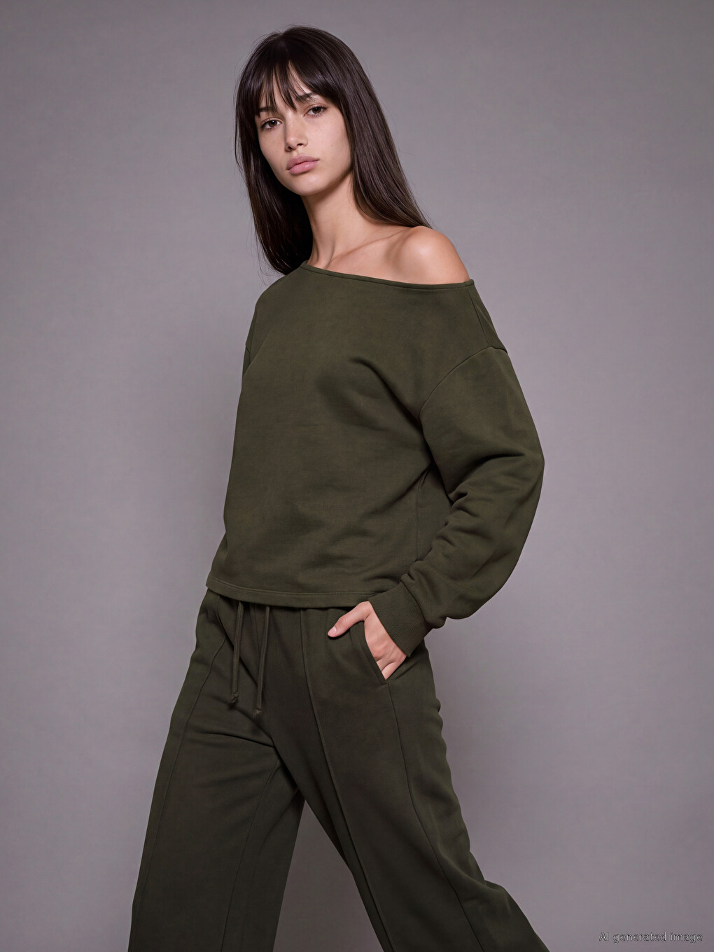 Woman Khaki Sweatshirt