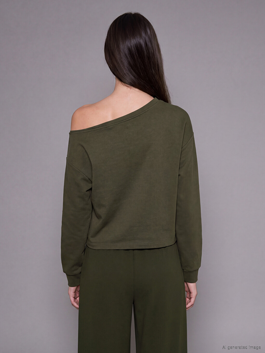 Woman Khaki Sweatshirt-3