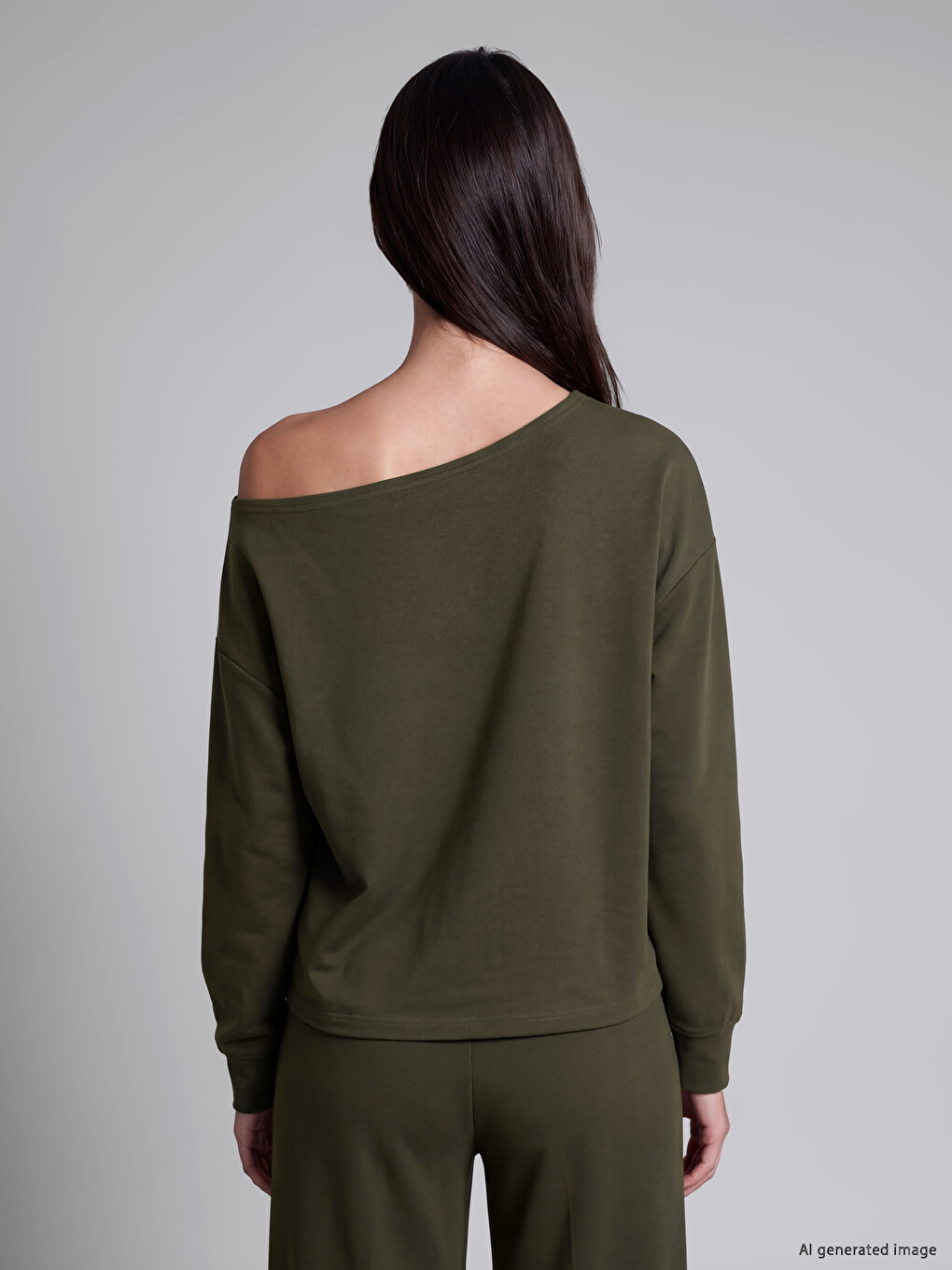Slash Neck Soft Touch Women's Sweatshirt-3