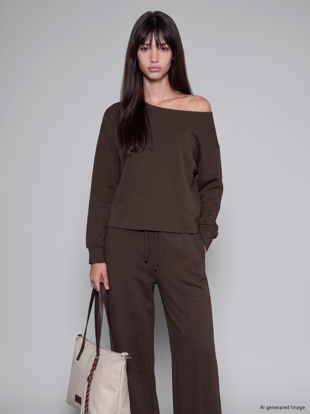 Slash Neck Soft Touch Women's Sweatshirt-1