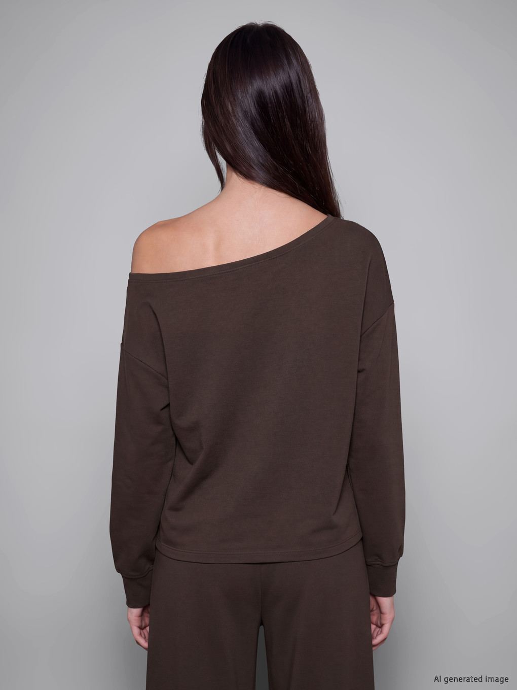 Slash Neck Soft Touch Women's Sweatshirt-3