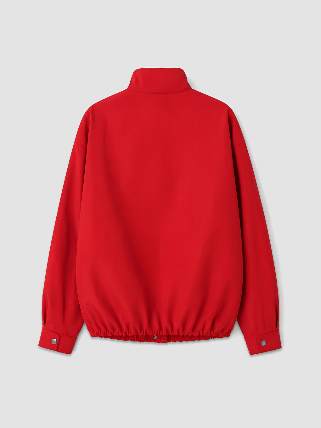 Kırmızı Dik Yaka Oversize Kadın Yağmurluk-6