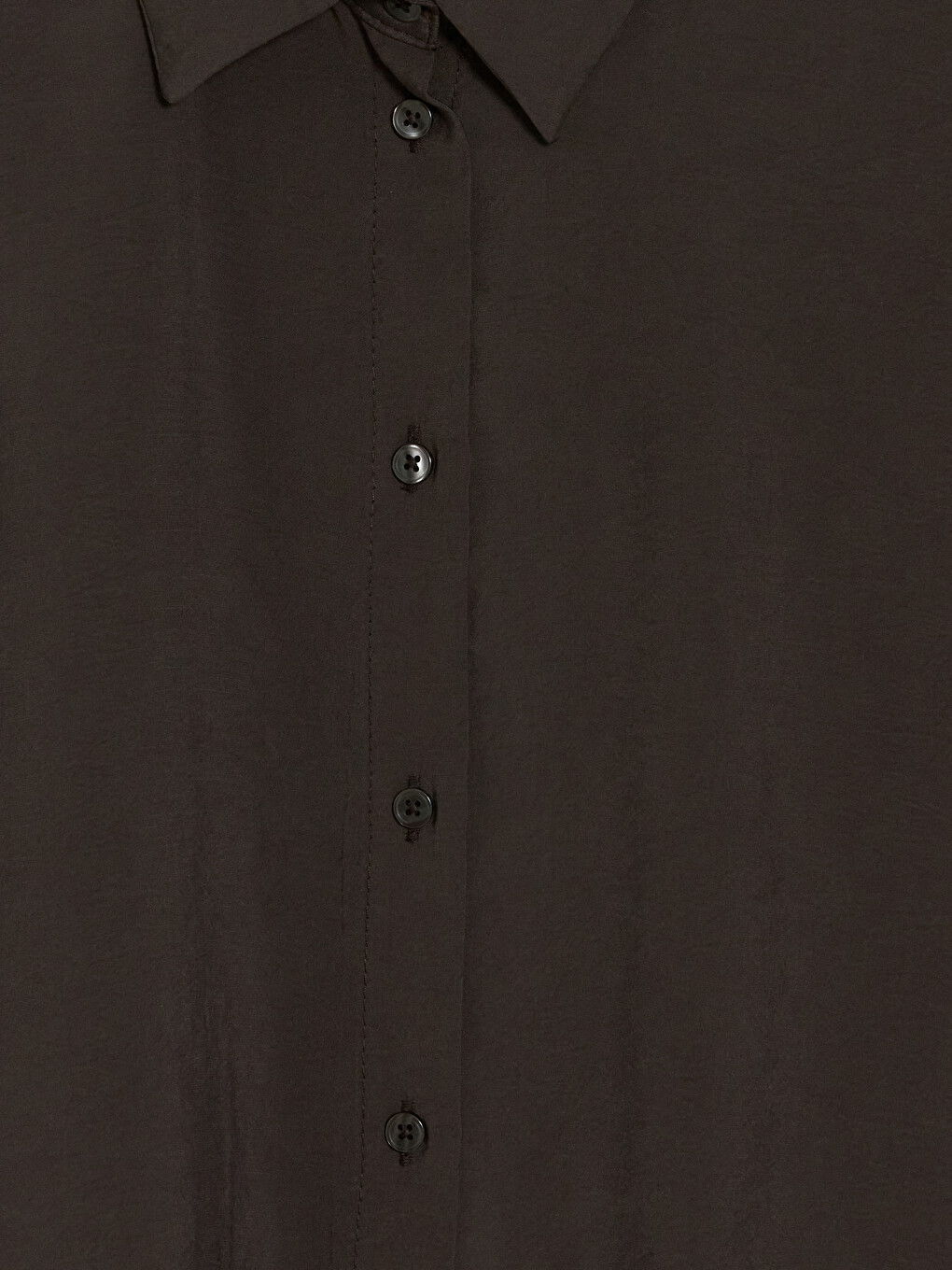 Kahverengi Modal Karışımlı Oversize Kadın Gömlek Tunik-5