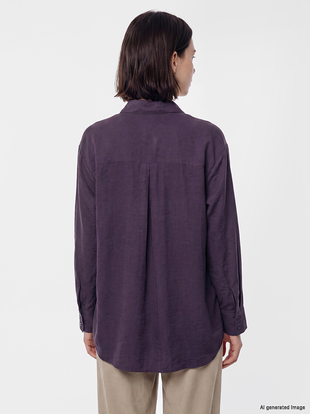 Modal Blended Oversize Women's Shirt Tunic-3