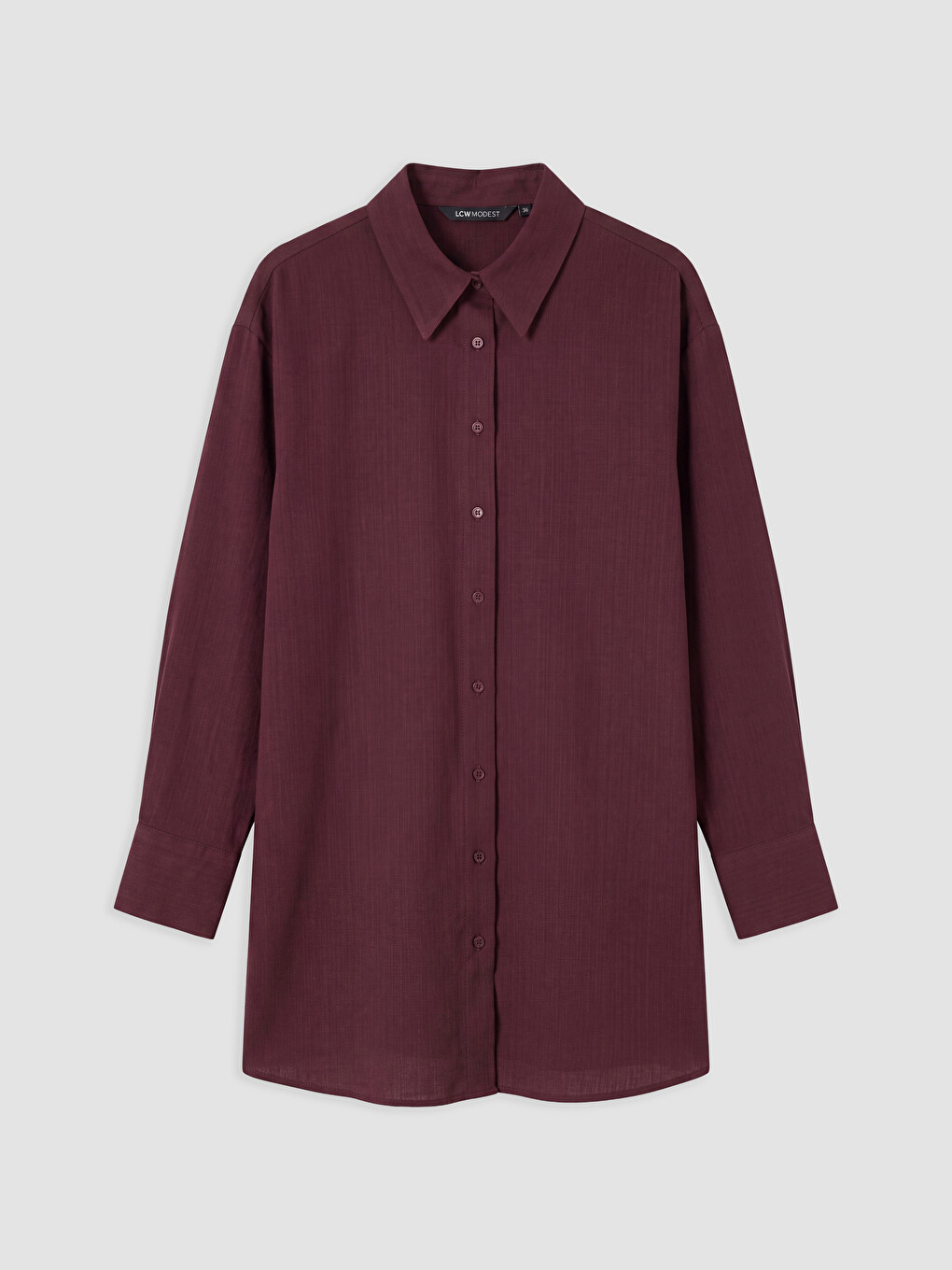 Bordo %100 Pamuklu Kadın Gömlek Tunik