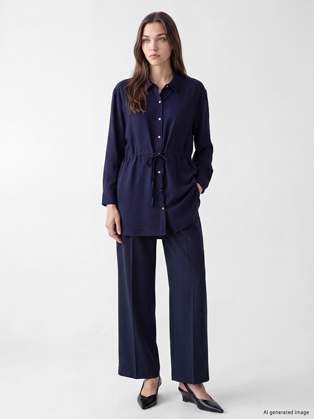 Tie-up Women's Shirt Tunic-1