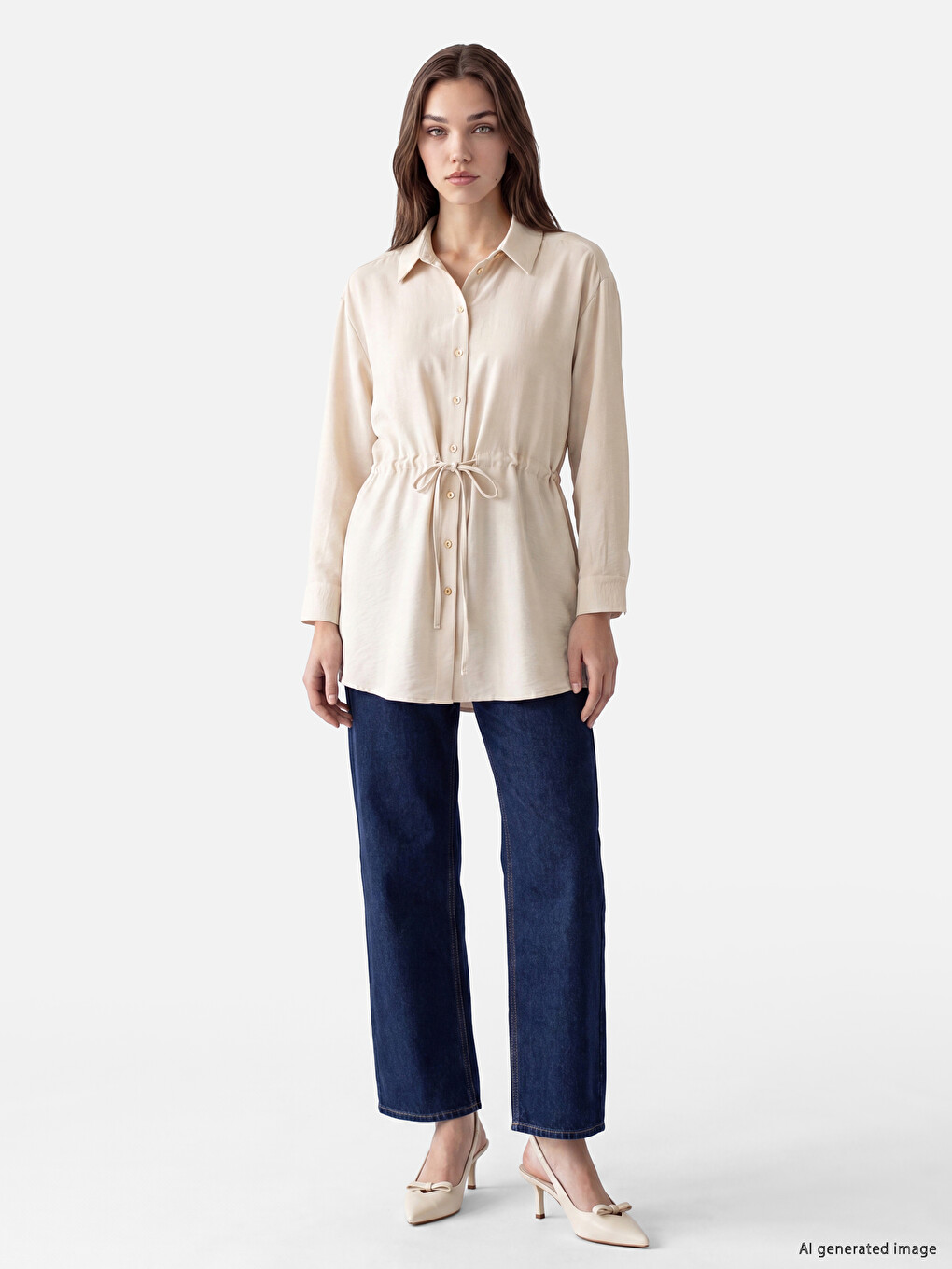 Tie-up Women's Shirt Tunic-1