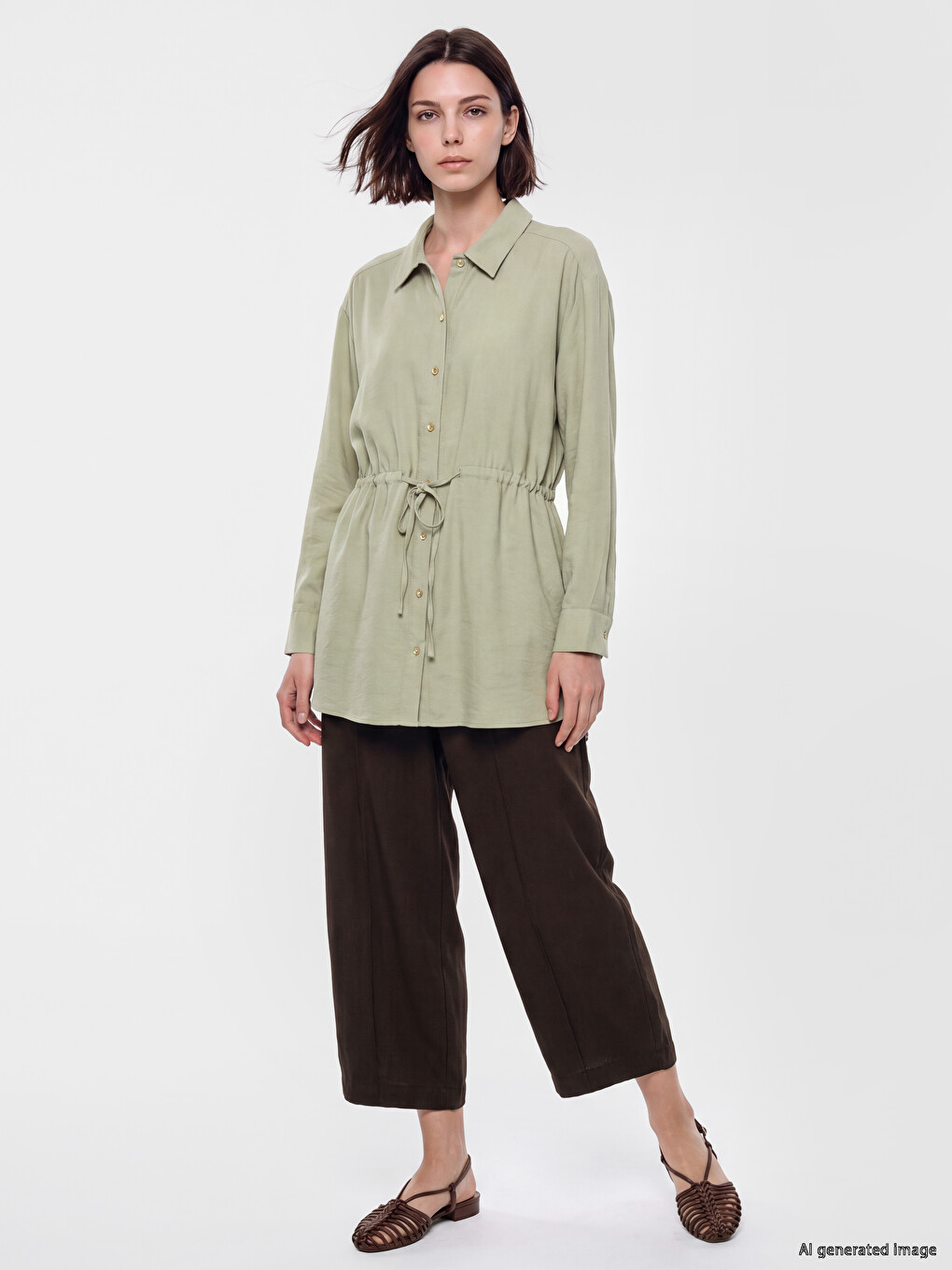 Tie-up Women's Shirt Tunic-1