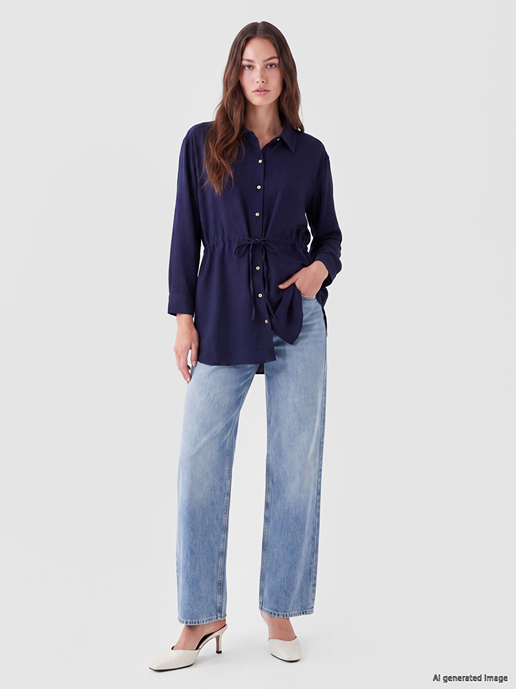 Tie-up Women's Shirt Tunic-1