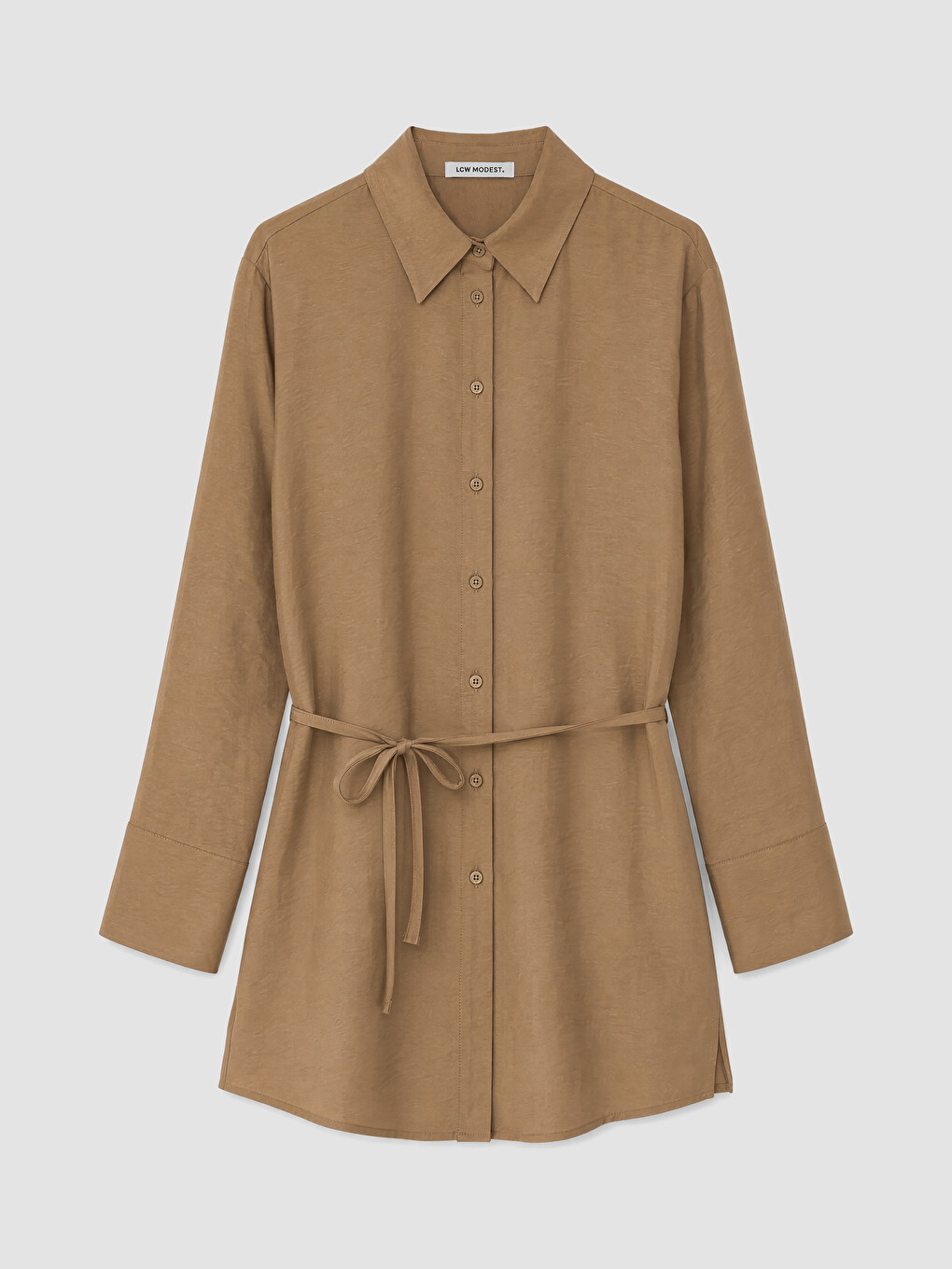 Modal Blended Tied Women's Shirt Tunic-4