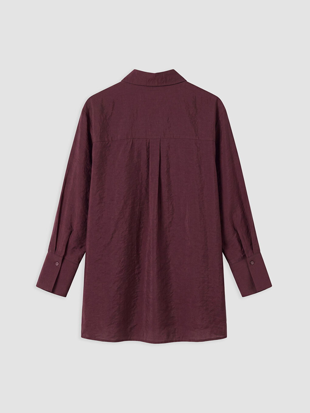 Bordo Modal Karışımlı Bağlamalı Kadın Gömlek Tunik-1