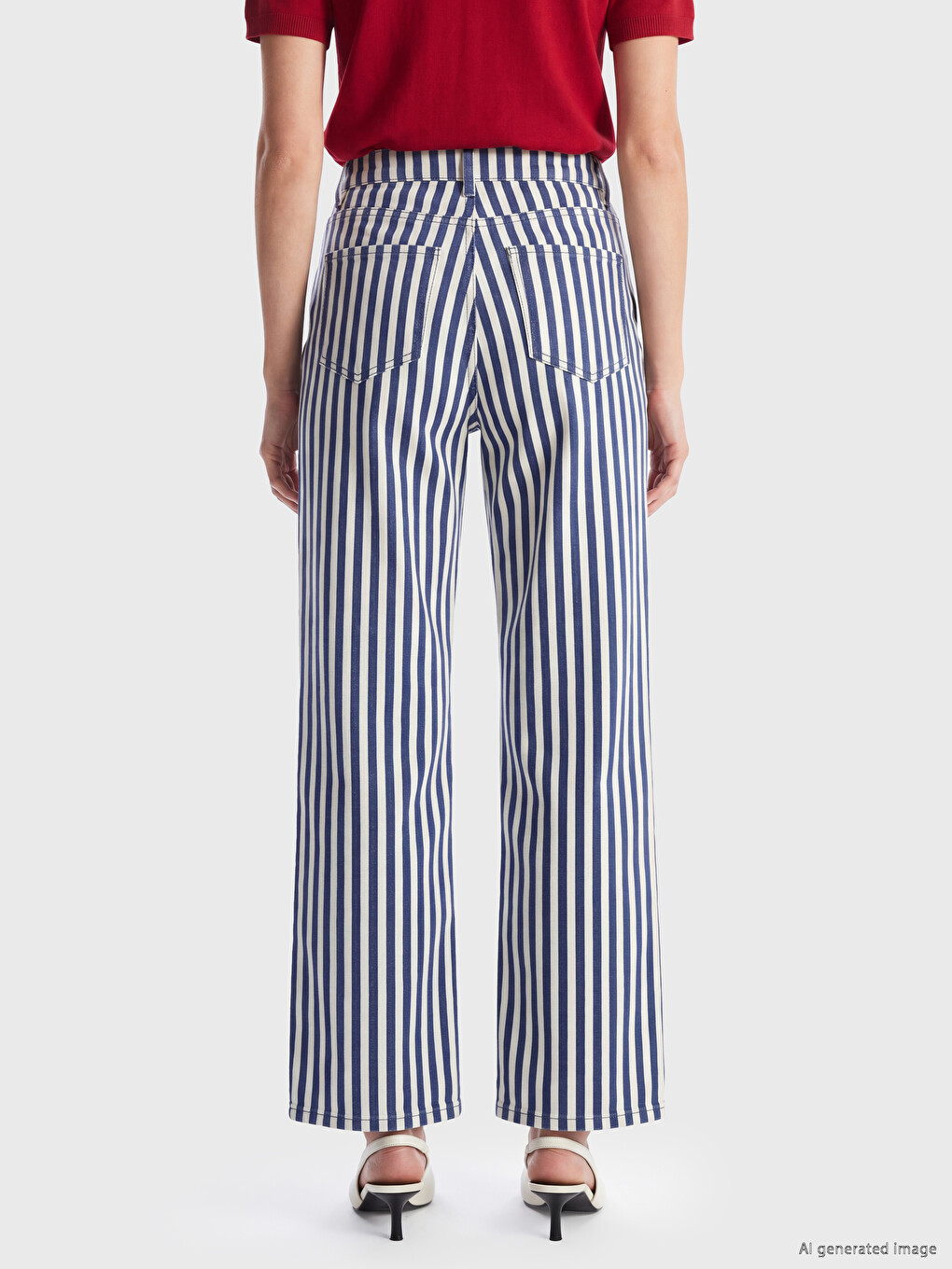 Striped Straight Fit Women's Jeans-3