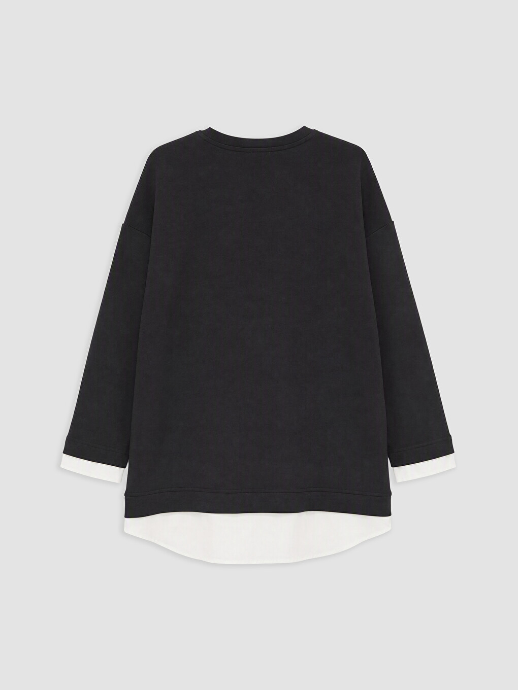 Siyah Oversize Soft Touch Kadın Sweatshirt-1
