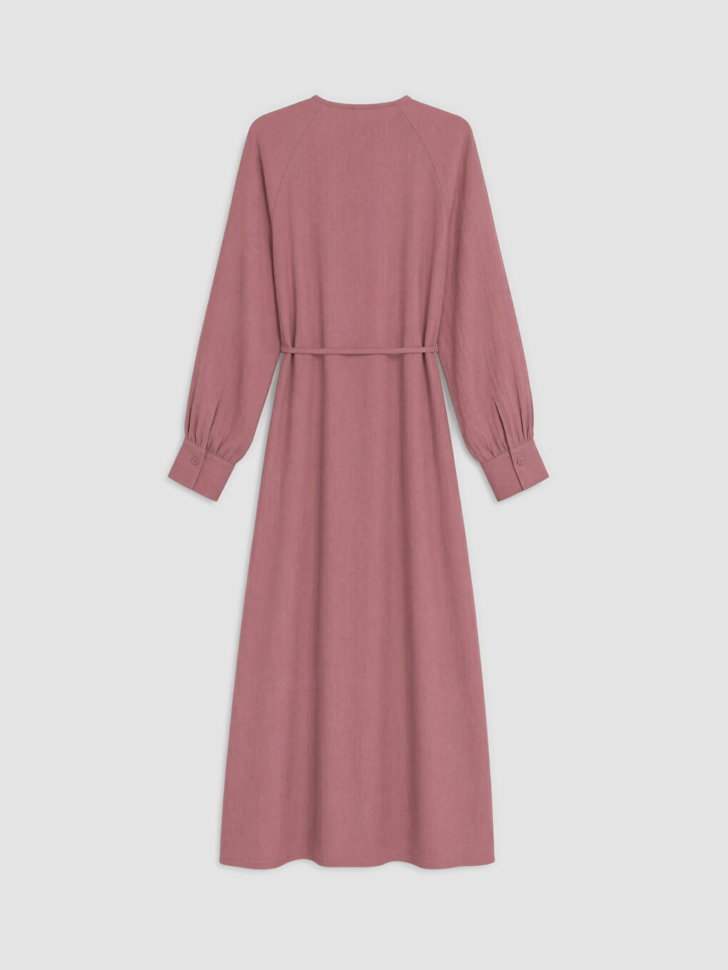 Pembe Bisiklet Yaka Müslin Elbise-1
