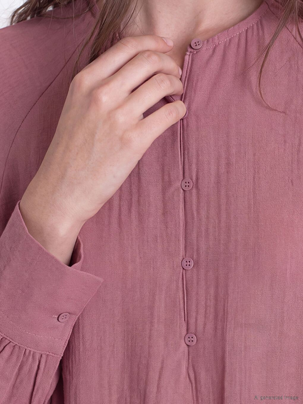 Crew Neck Muslin Dress-2