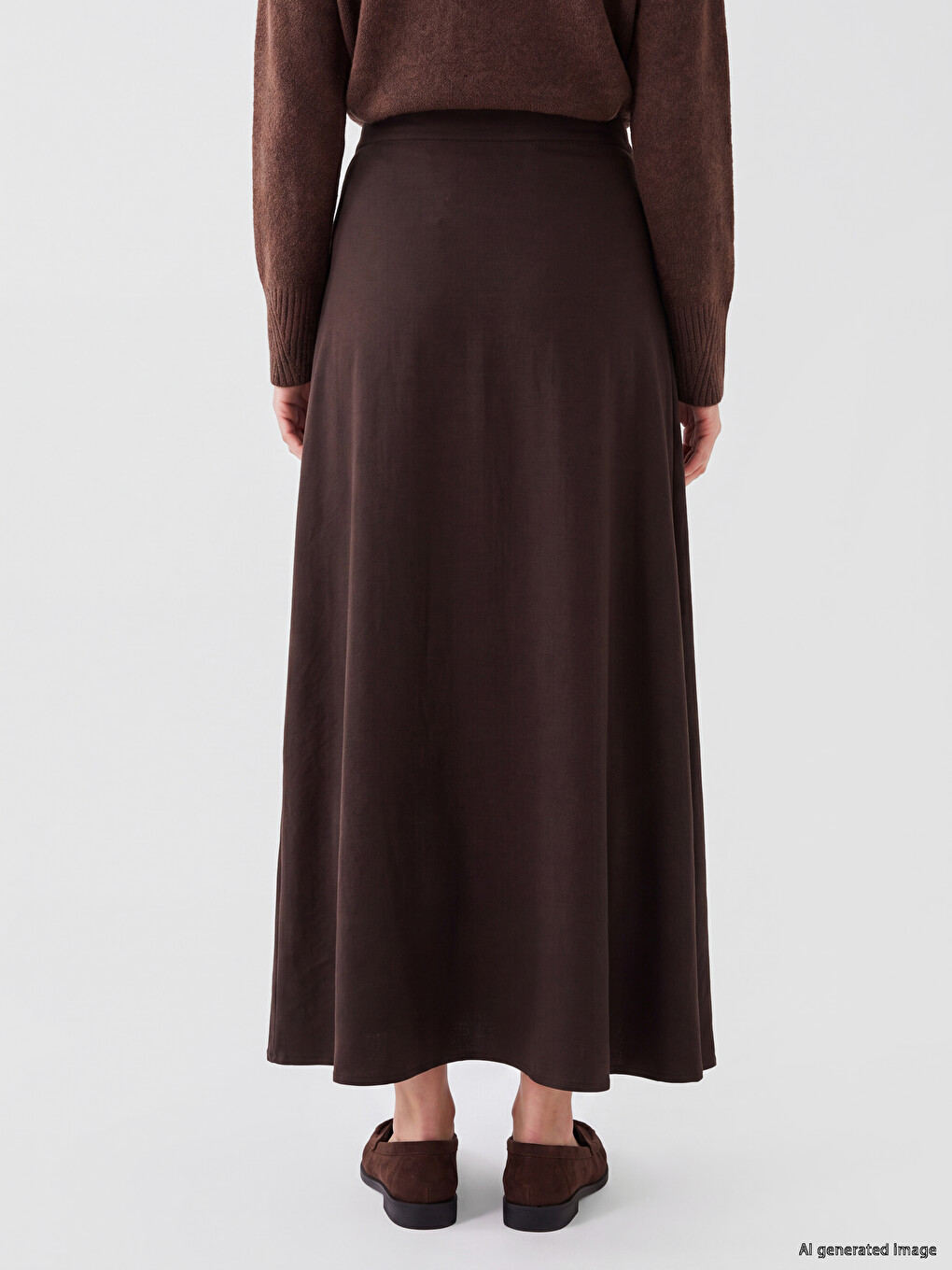 Zippered Waist Flared Skirt-3