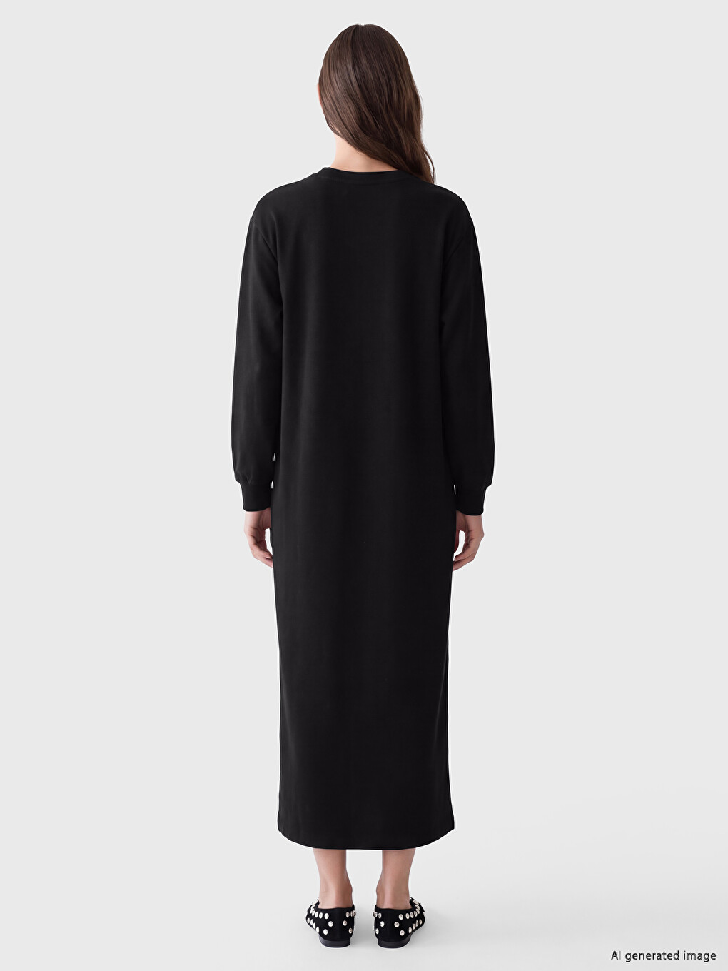 Robe Sweat À Col Rond Et Coupe Évasée-3