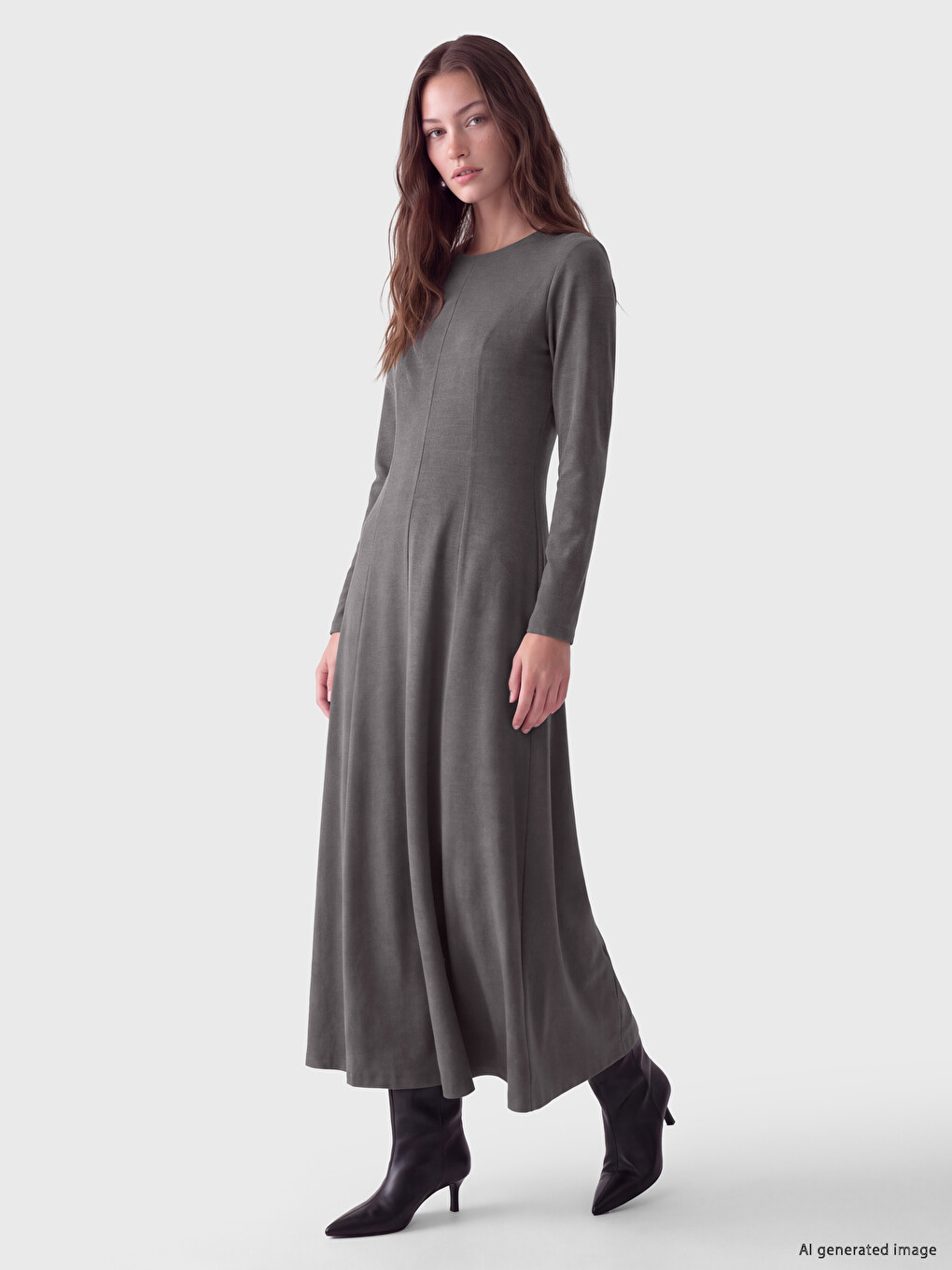 Woman Grey Dress