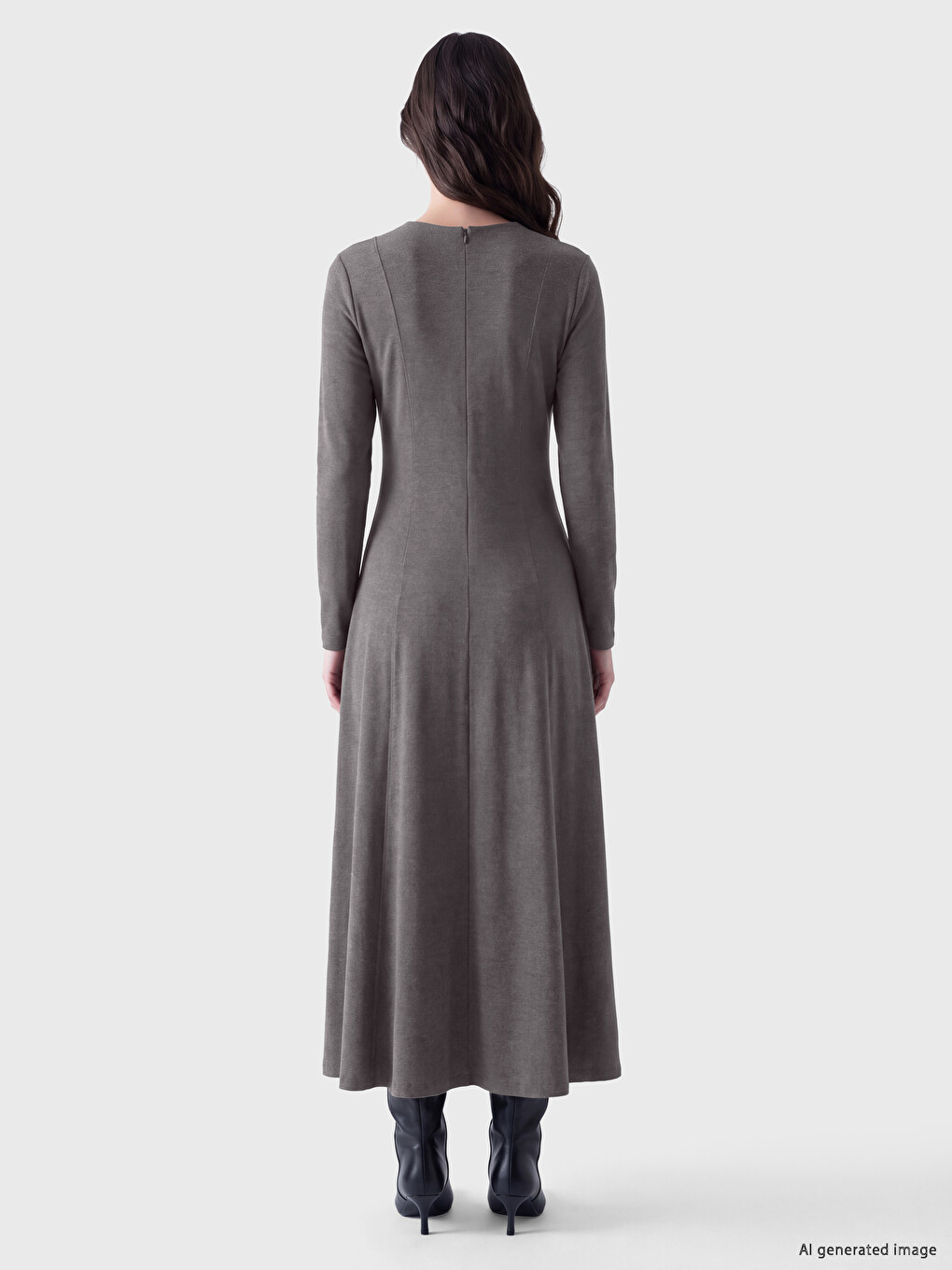 Woman Grey Dress-3