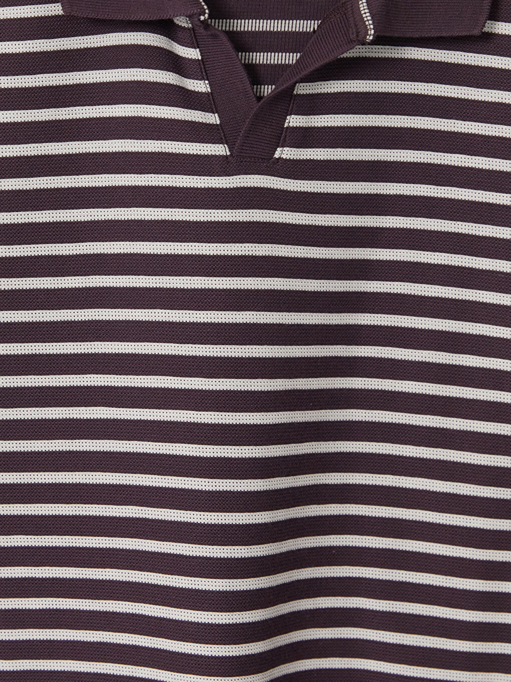 Mürdüm Polo Yaka Çizgili Erkek Tişört-1