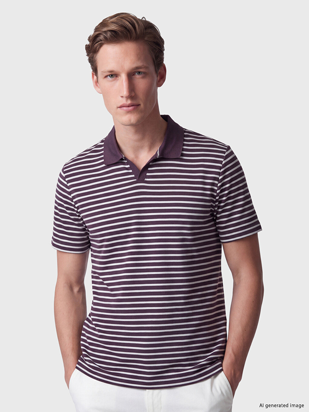Polo Collar Striped Men's T-shirt