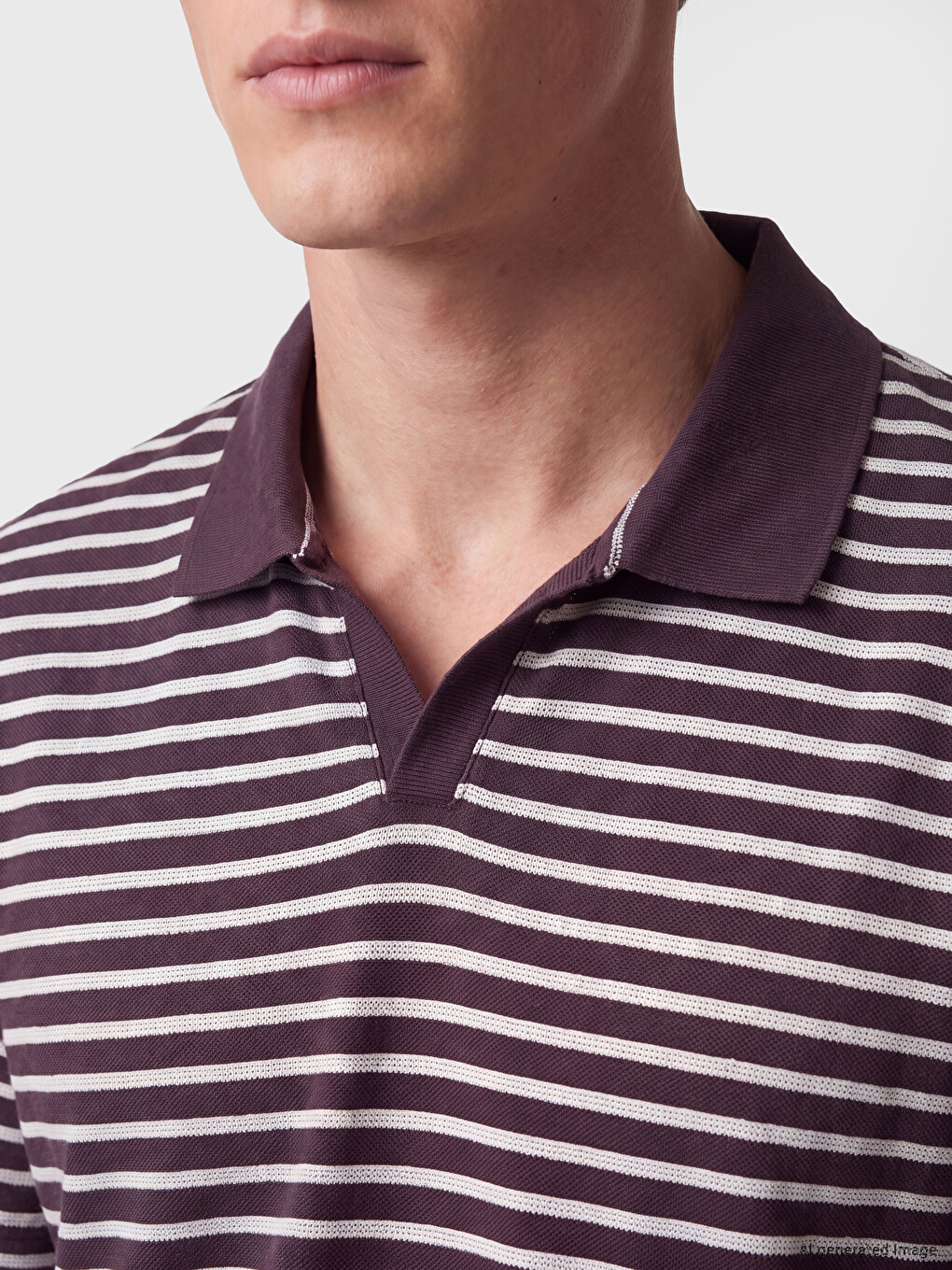 Polo Collar Striped Men's T-shirt-2