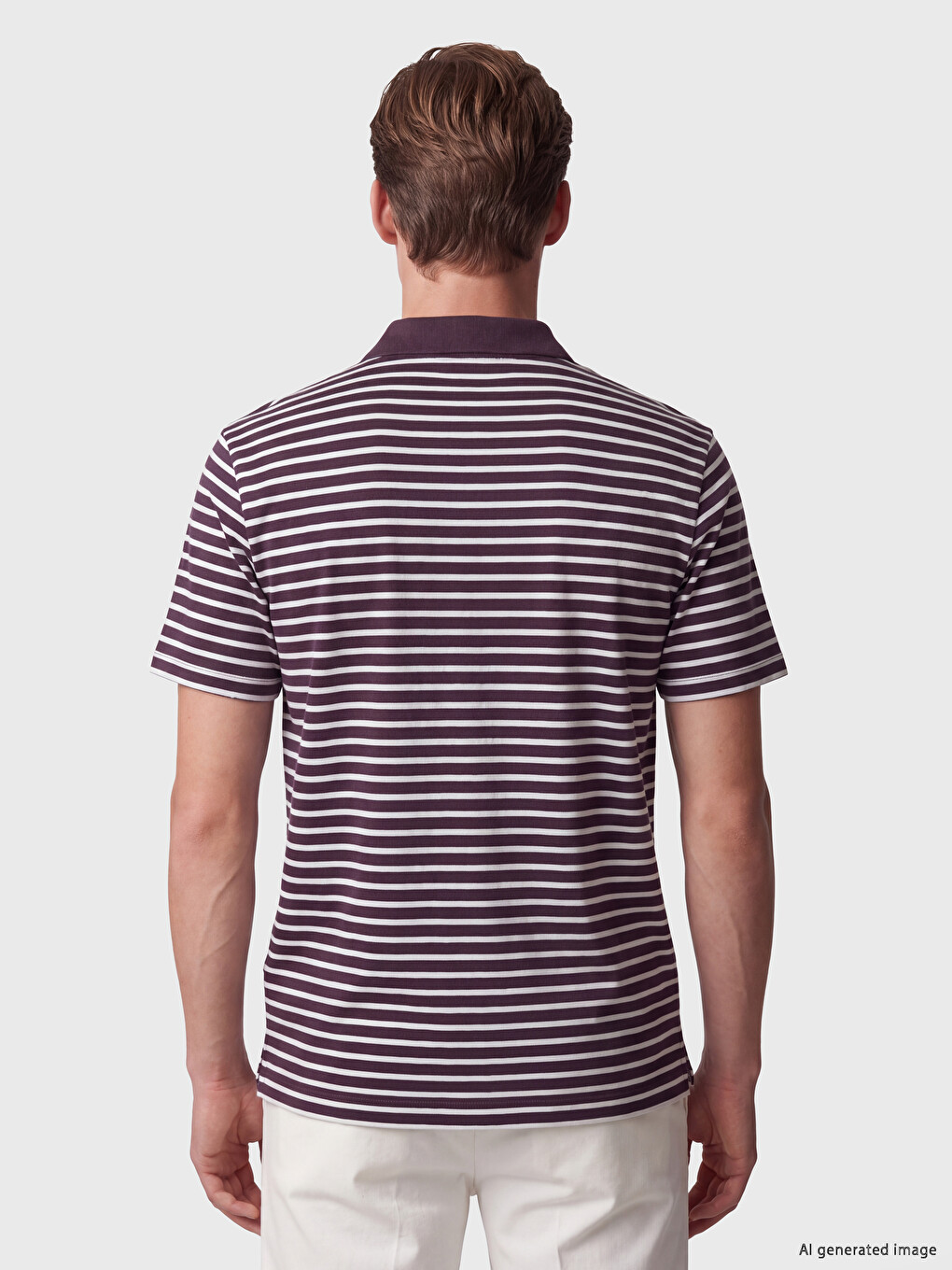Polo Collar Striped Men's T-shirt-3