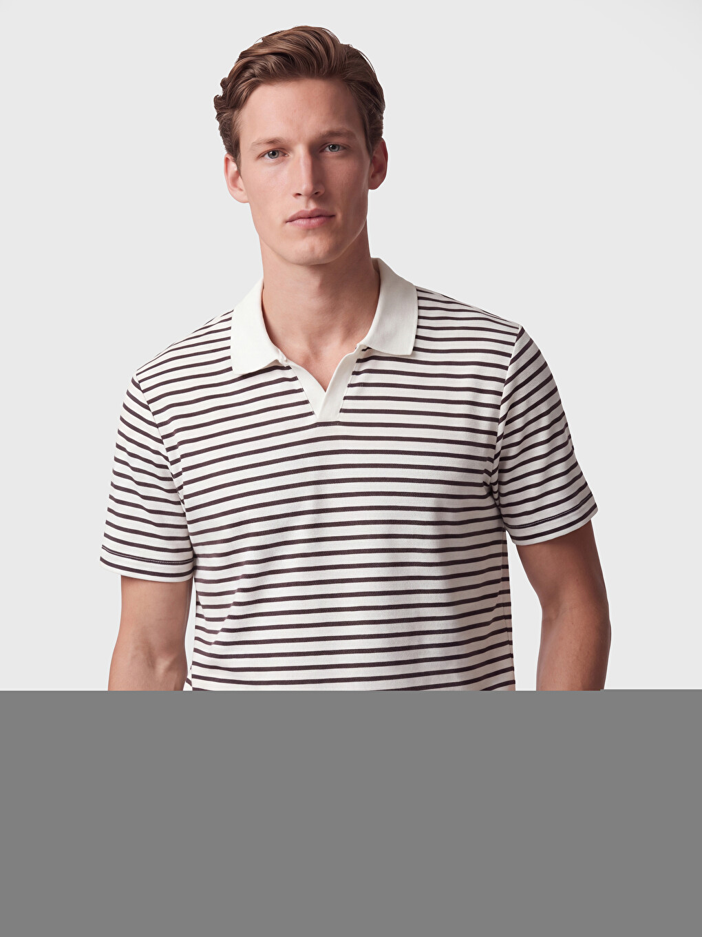 Polo Collar Striped Men's T-shirt