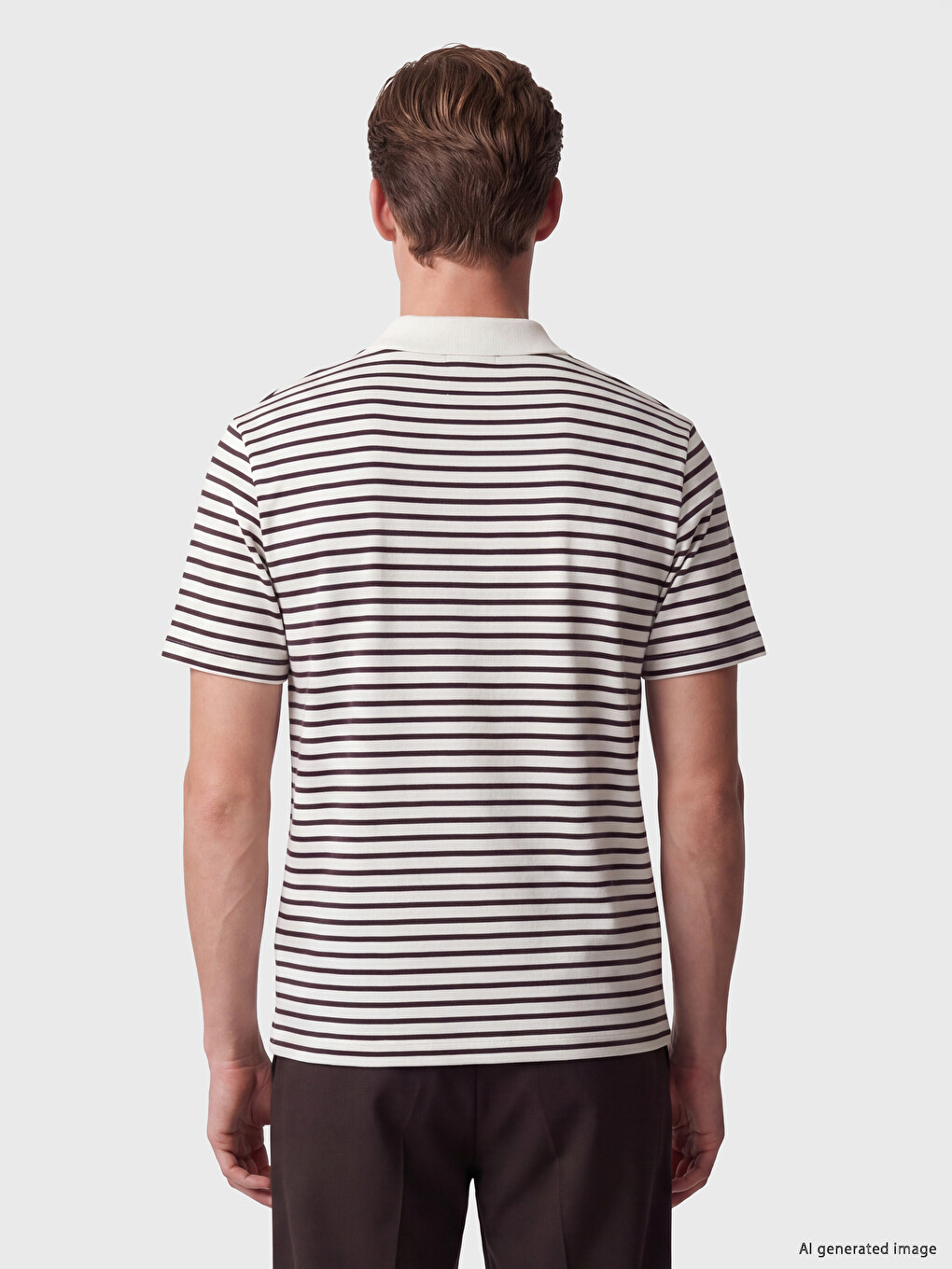 Polo Collar Striped Men's T-shirt-3