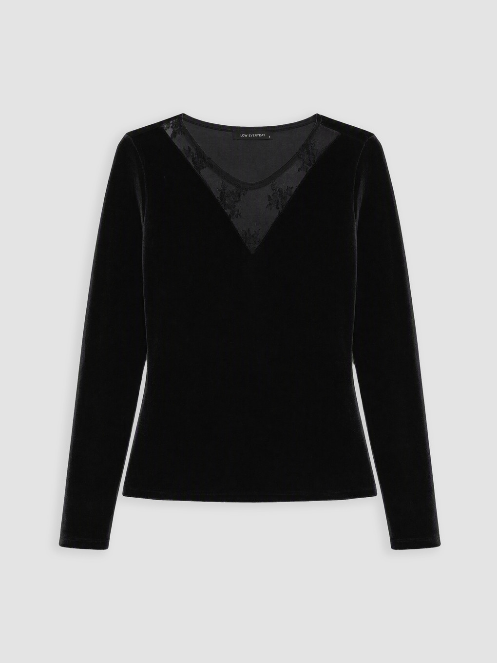 V Neck Lace Detailed Blouse-4