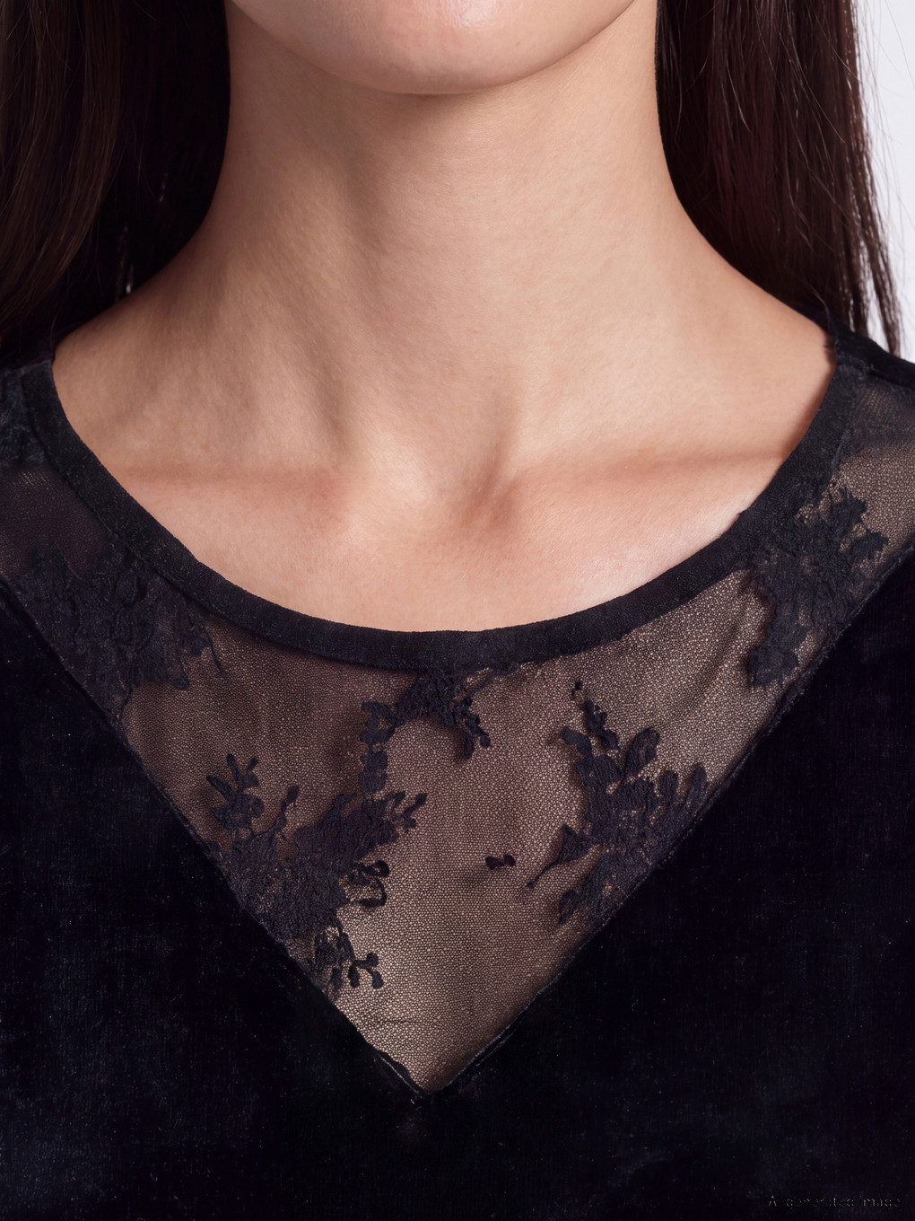 V Neck Lace Detailed Blouse-2