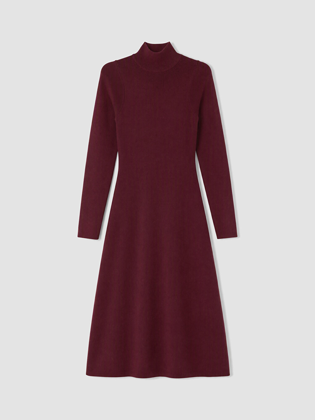 Mock Turtleneck A-line Knitwear Dress-4