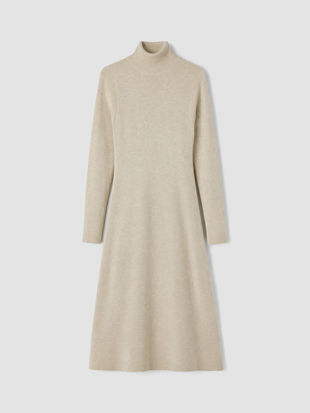 Mock Turtleneck A-line Knitwear Dress-1