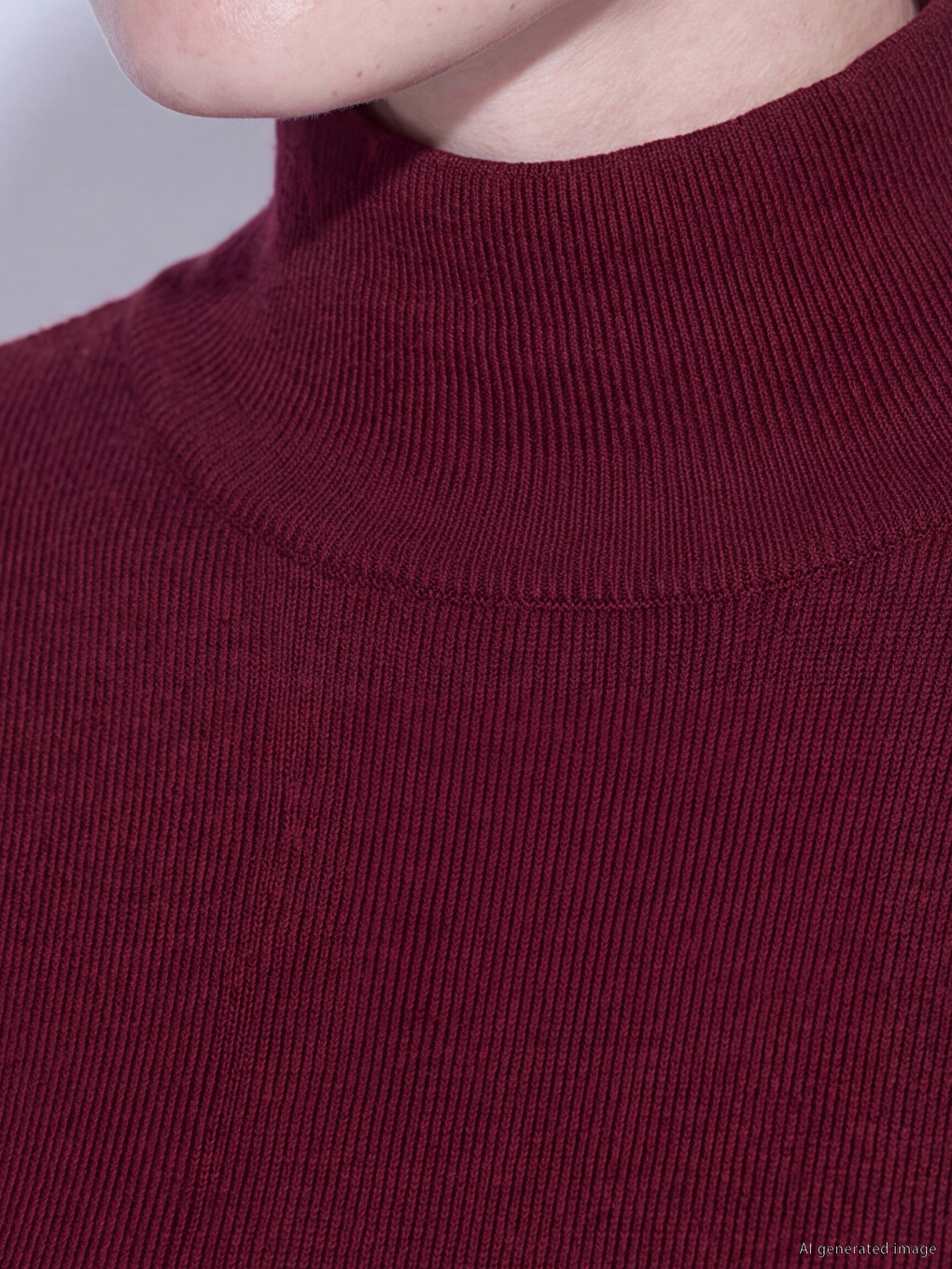 Mock Turtleneck A-line Knitwear Dress-2