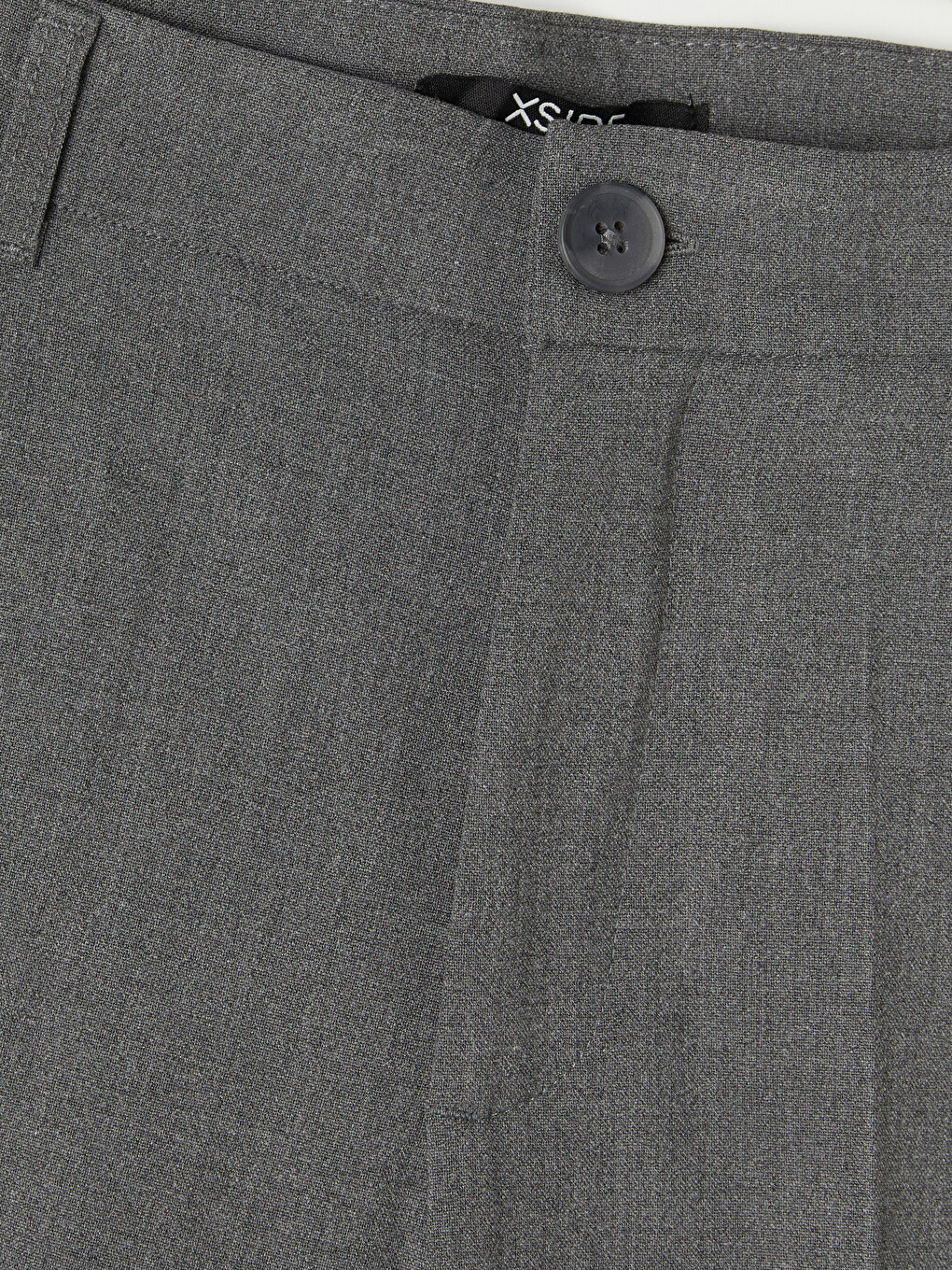Gri Yüksek Bel Regular Fit Kadın Pantolon-5