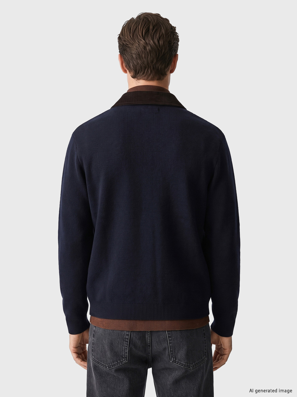 Lacivert Regular Fit Erkek Triko Hırka-3