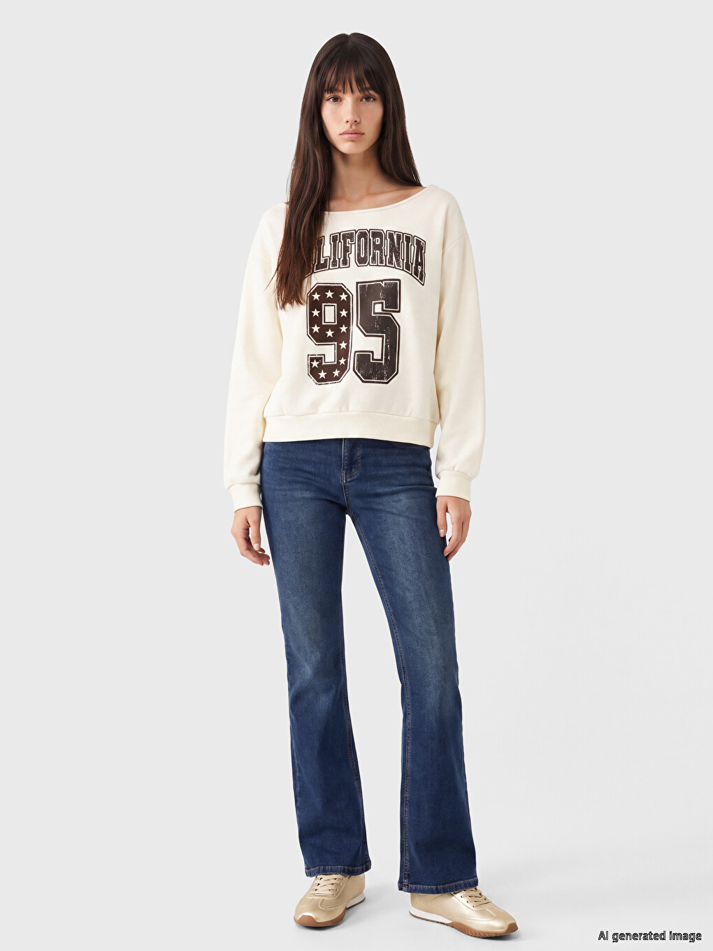Slash Neck Oversize Women's Thick Sweatshirt-2
